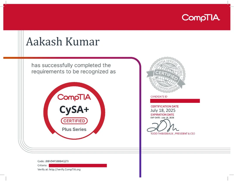 CompTIA Certificate 9